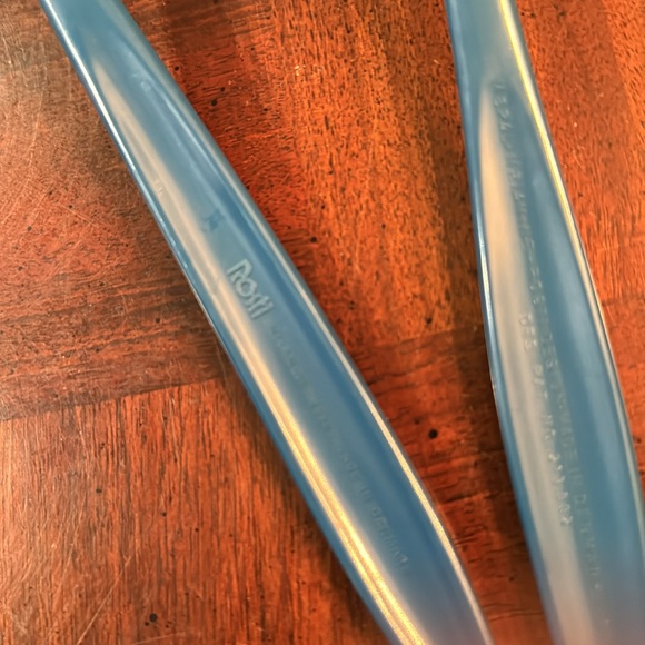 Vintage MCM Mepal Teal Melamine Large Serving Spoon Fork Rosti Denmark Hutzler - Picture 3 of 4